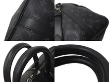 画像をギャラリービューアに読み込む, 新品同様 LOUIS VUITTON ルイヴィトン エクリプス キーポル バンドリエール45 ボストンバッグ M40569 シルバー金具 ブラック 中古 4c073964