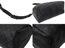 画像をギャラリービューアに読み込む, 新品同様 LOUIS VUITTON ルイヴィトン エクリプス キーポル バンドリエール45 ボストンバッグ M40569 シルバー金具 ブラック 中古 4c073964