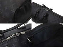 画像をギャラリービューアに読み込む, 新品同様 LOUIS VUITTON ルイヴィトン エクリプス キーポル バンドリエール45 ボストンバッグ M40569 シルバー金具 ブラック 中古 4c073964
