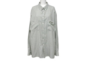 極美品 Dior × DENIM TEARS ディオール デニムティアーズ ホワイト グリーン ストライプ Yシャツ サイズ43 中古 4c064386