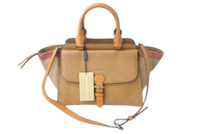 Load image into Gallery viewer, 極美品 BURBERRY バーバリー ショルダーバッグ 2WAYバッグ MEDIUM MRCOURT SADDLE BROWN 3992188 ブラウン レザー 3992188 ゴールド金具 中古 4c064930