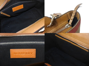 極美品 BURBERRY バーバリー ショルダーバッグ 2WAYバッグ MEDIUM MRCOURT SADDLE BROWN 3992188 ブラウン レザー 3992188 ゴールド金具 中古 4c064930