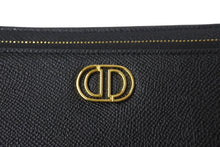 Load image into Gallery viewer, 新品未使用 ChristianDior クリスチャンディオール カロ ダブルポーチ ショルダーバッグ ブラック レザー ゴールド金具 4c065227