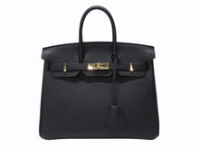 Load image into Gallery viewer, 新品同様 HERMES エルメス バーキン25 トゴ Y刻印 ブラック ゴールド RG金具 中古 4c065751