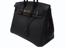 Load image into Gallery viewer, 新品同様 HERMES エルメス バーキン25 トゴ Y刻印 ブラック ゴールド RG金具 中古 4c065751