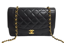 画像をギャラリービューアに読み込む, CHANEL シャネル マトラッセ25 ダイアナ ショルダーバッグ A01165 レザー ラムスキン 3番台 ゴールド金具 ブラック 美品 中古 4c066613cc
