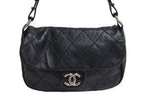 CHANEL シャネル ハンドバッグ ウルトラステッチ 14番台 2010年 キャビアスキン ブラック シルバー金具 美品 中古 4c066618