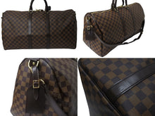 Load image into Gallery viewer, 極美品 LOUIS VUITTON ルイヴィトン キーポル バンドリエール55 ボストンバッグ N41414 ダミエエベヌ ブラウン 中古 4c066681