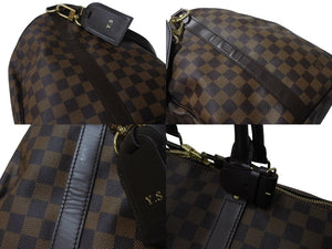 極美品 LOUIS VUITTON ルイヴィトン キーポル バンドリエール55 ボストンバッグ N41414 ダミエエベヌ ブラウン 中古 4c066681