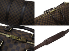 Load image into Gallery viewer, 極美品 LOUIS VUITTON ルイヴィトン キーポル バンドリエール55 ボストンバッグ N41414 ダミエエベヌ ブラウン 中古 4c066681