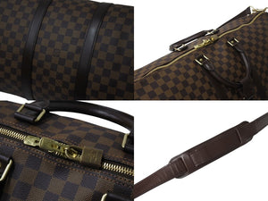 極美品 LOUIS VUITTON ルイヴィトン キーポル バンドリエール55 ボストンバッグ N41414 ダミエエベヌ ブラウン 中古 4c066681