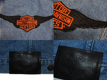 画像をギャラリービューアに読み込む, HARLEY DAVIDSON ハーレーダビッドソン 90s ロゴパッチ デニム ジャケット ブルー アウター サイズXL 美品 中古 4c069714
