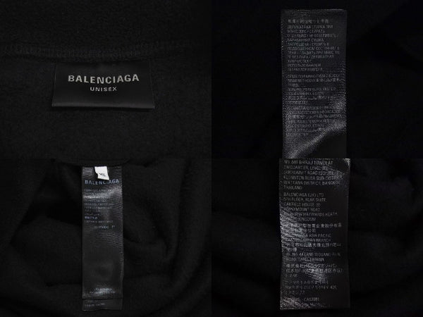 極美品 BALENCIAGA バレンシアガ 23AW エンブロイダリー モックネック フリース ブラック ポリエステル オーバーサイズ 697975 サイズXS 中古 4c066828