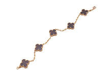 画像をギャラリービューアに読み込む, Van Cleef &amp; Arpels ヴァンクリーフ＆アーペル 5モチーフ ヴィンテージ アルハンブラ ブレスレット レターウッド ピンクゴールド VCARO30U00 美品 中古 4c066952