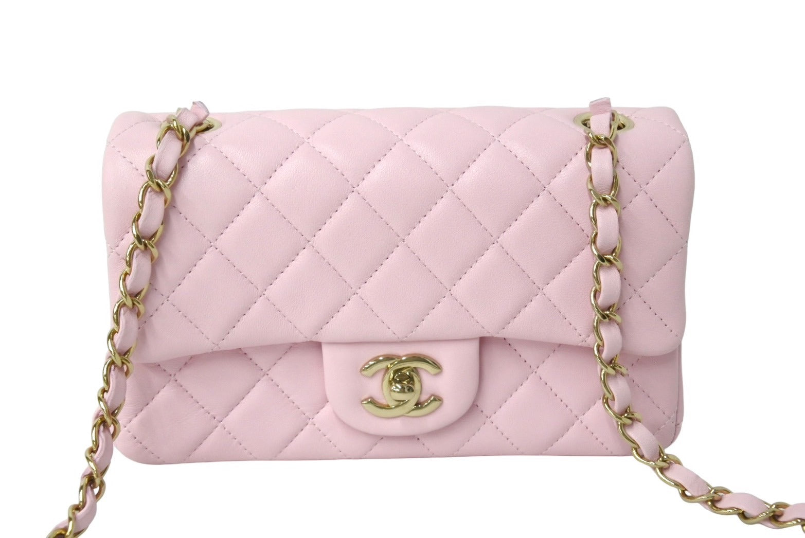 極美品 CHANEL シャネル ミニマトラッセ 20 シングルチェーンショルダーバッグ ラムスキン ピンク ゴールド金具 中古 4c066988 –  Casanova Vintage