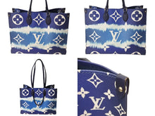 画像をギャラリービューアに読み込む, LouisVuitton ルイヴィトン トートバッグ モノグラム LVエスカル オンザゴーGM M45120 ブルー ネイビー ホワイト 美品 中古 4c066989