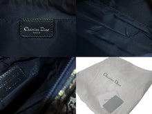 画像をギャラリービューアに読み込む, ChristianDior クリスチャンディオール ワンショルダーバッグ トロッター柄 キャンバス レザー ブルー グレー シルバー 美品 中古 4c066990