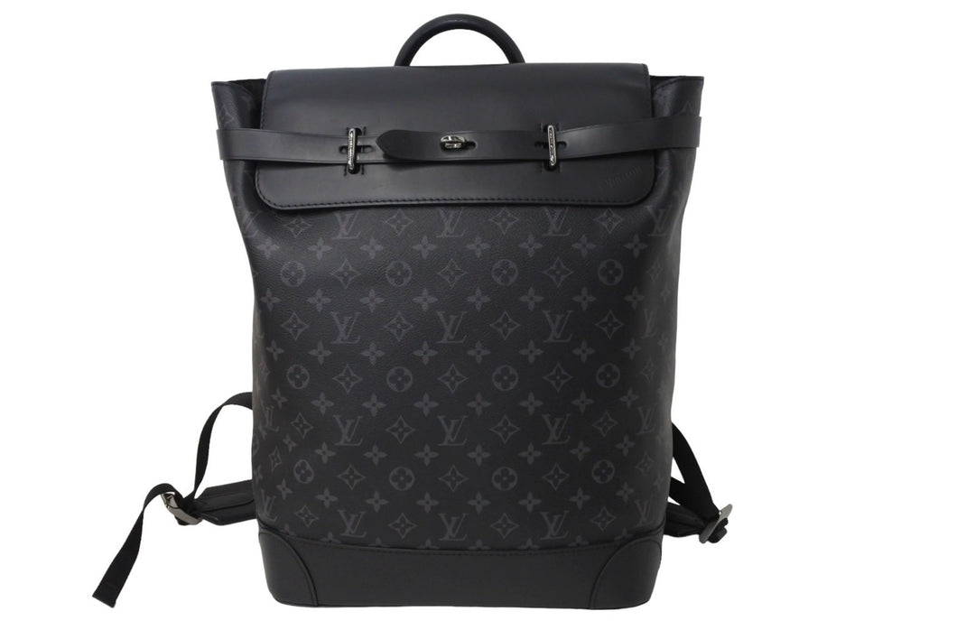 新品同様 LouisVuitton ルイヴィトン スティーマー バックパック リュックサック M44052 モノグラムエクリプス 中古 4c066992