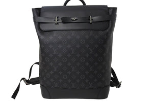 新品同様 LouisVuitton ルイヴィトン スティーマー バックパック リュックサック M44052 モノグラムエクリプス 中古 4c066992