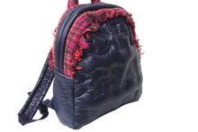 画像をギャラリービューアに読み込む, 極美品 CHANEL シャネル ドゥドーヌ リュック バックパック A91933 ココマーク ネイビー ピンク ナイロン ツイード 中古 4c066996