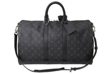 Load image into Gallery viewer, 新品同様 LOUIS VUITTON ルイヴィトン エクリプス キーポル バンドリエール45 ボストンバッグ M40569 シルバー金具 ブラック 中古 4c066999