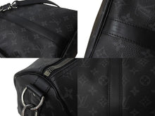 Load image into Gallery viewer, 新品同様 LOUIS VUITTON ルイヴィトン エクリプス キーポル バンドリエール45 ボストンバッグ M40569 シルバー金具 ブラック 中古 4c066999