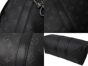 新品同様 LOUIS VUITTON ルイヴィトン エクリプス キーポル バンドリエール45 ボストンバッグ M40569 シルバー金具 ブラック 中古 4c066999