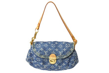 Load image into Gallery viewer, LOUIS VUITTON ルイヴィトン ミニプリーティ ハンドバッグ M95050 モノグラム デニム レザー ゴールド金具 美品 中古 4c067004