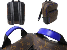 画像をギャラリービューアに読み込む, LOUIS VUITTON ルイヴィトン マカサー ディーン バックパック リュック M45867 ブラウン ブルー 美品 中古 4c067007