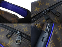 画像をギャラリービューアに読み込む, LOUIS VUITTON ルイヴィトン マカサー ディーン バックパック リュック M45867 ブラウン ブルー 美品 中古 4c067007