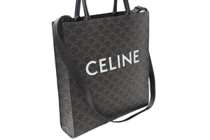 極美品 CELINE セリーヌ スモール バーティカルカバ 2WAY ハンドバッグ 191542BZK.04LU ブラウン カーフスキン トリオンフ 中古 4c067008