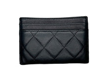 画像をギャラリービューアに読み込む, CHANEL シャネル カードケース 28番台 ココマーク キルティング ラムスキン ブラック ゴールド イタリア製 美品 中古 4c067024