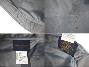 LOUISVUITTON 21AW Monogram Mirror Cap MP3115 Polyester Silver Size 60 Good Condition Used 4c067032