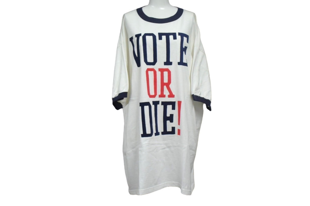 新品未使用 Sean John ショーンジョン VOTE OR DIE 半袖Ｔシャツ FT42070 サイズ2X ホワイト コットン ヴィンテージ 中古 4c064403