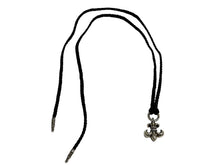 画像をギャラリービューアに読み込む, CHROME HEARTS クロムハーツ BSフレアペンダント wレザーブレイド ネックレス BS FLEUR LB シルバー925 重量37.318g 全長94cm 美品 中古 4c067061ch