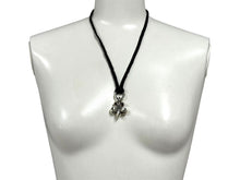 画像をギャラリービューアに読み込む, CHROME HEARTS クロムハーツ BSフレアペンダント wレザーブレイド ネックレス BS FLEUR LB シルバー925 重量37.318g 全長94cm 美品 中古 4c067061ch
