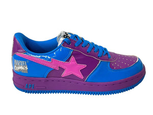 BAPESTA x Marvel Comics ベイプスタ x マーベル スニーカー シルバーサーファー FS-001 ブルー パープル 27.5 美品 中古 4c067069