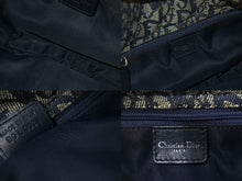 画像をギャラリービューアに読み込む, ChristianDior クリスチャンディオール トロッター柄 ワンショルダーバッグ ブルー キャンバス レザー シルバー金具 中古 4c067078