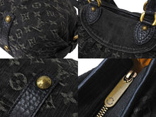 Load image into Gallery viewer, LOUIS VUITTON ルイ ヴィトン モノグラムデニム ネオカヴィMM 2WAYハンドバッグ M95351 ショルダーバッグ ロゴ ゴールド金具 ノワール 美品 中古 4c067079