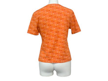 Load image into Gallery viewer, 極美品 CELINE セリーヌ 半袖Tシャツ サイズS トリオンフ 総柄 プリント オレンジ コットン ポリウレタン 中古 4c067095cn