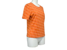 Load image into Gallery viewer, 極美品 CELINE セリーヌ 半袖Tシャツ サイズS トリオンフ 総柄 プリント オレンジ コットン ポリウレタン 中古 4c067095cn