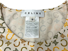 Load image into Gallery viewer, CELINE セリーヌ 半袖Tシャツ チビT マカダム柄 コットン スパンデックス ベージュ イエロー カーキ サイズS 美品 中古 4c067096cn