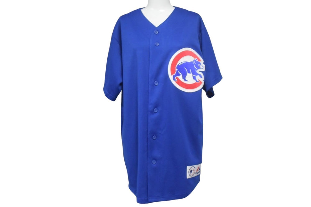 MAJESTIC Cubs Derrek Lee Baseball Shirt Size M Polyester Blue MLB Good Condition Used 4c067098
