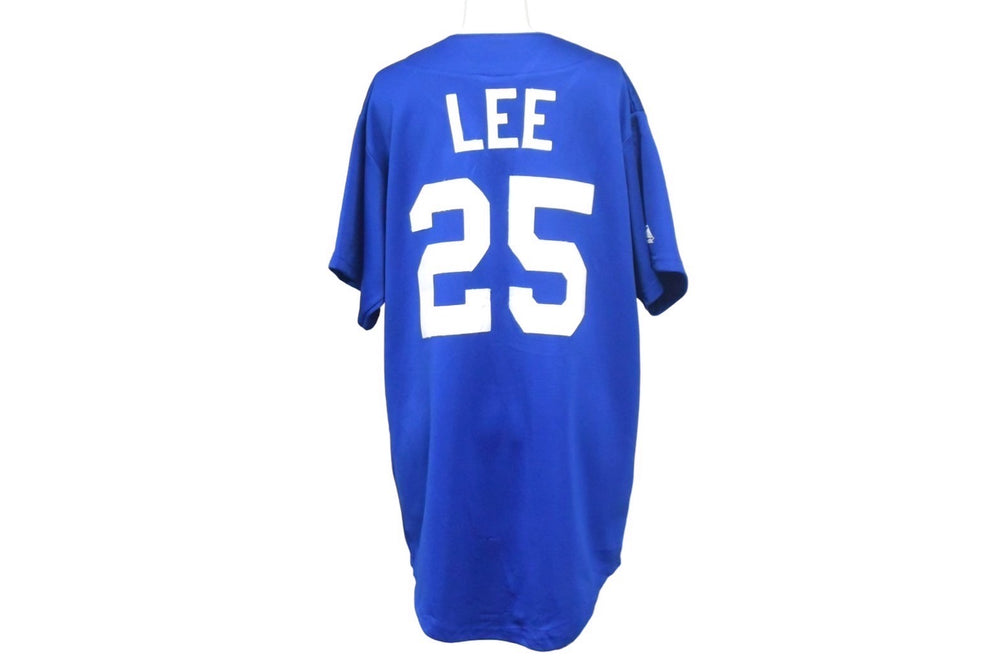 MAJESTIC Cubs Derrek Lee Baseball Shirt Size M Polyester Blue MLB Good Condition Used 4c067098