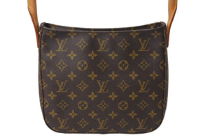 LOUIS VUITTON ルイ ヴィトン ルーピングMM ショルダーバッグ M51146 PVCコーティングキャンバス ブラウン 美品 中古 4c067099lv