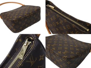 LOUIS VUITTON ルイ ヴィトン ルーピングMM ショルダーバッグ M51146 PVCコーティングキャンバス ブラウン 美品 中古 4c067099lv