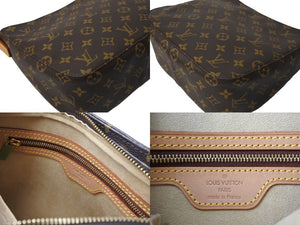 LOUIS VUITTON ルイ ヴィトン ルーピングMM ショルダーバッグ M51146 PVCコーティングキャンバス ブラウン 美品 中古 4c067099lv