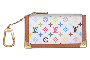 LOUIS VUITTON ルイ ヴィトン 村上隆 ポシェットクレ コインケース M92655 モノグラム ホワイト マルチカラー 美品 中古 4c067100lv