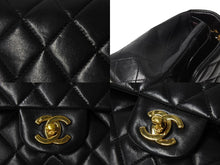 画像をギャラリービューアに読み込む, CHANEL シャネル チェーンショルダーバッグ マトラッセ23 Wフラップ ラムスキン 6番台 ブラック ゴールド 美品 中古 4c067104cc