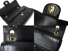 画像をギャラリービューアに読み込む, CHANEL シャネル チェーンショルダーバッグ マトラッセ23 Wフラップ ラムスキン 2番台 ブラック ゴールド 美品 中古 4c067105cc